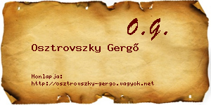 Osztrovszky Gergő névjegykártya
