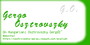 gergo osztrovszky business card